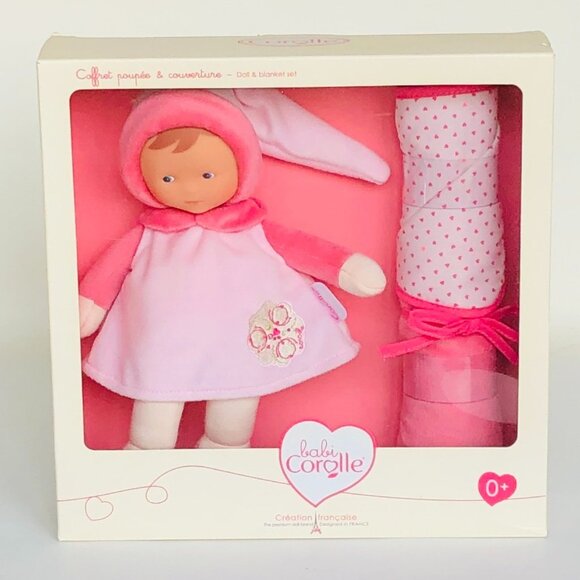 New in Box-Corolle Babi Miss Doll (24cm) and Blanket - Pink For Age 0+ - Picture 7 of 14